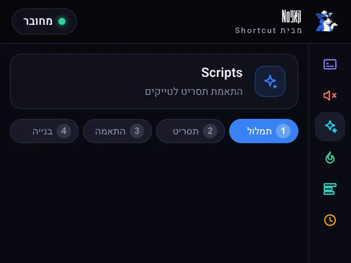 התאמת שורות תסריט לטייקים שצולמו ובניית רצף
